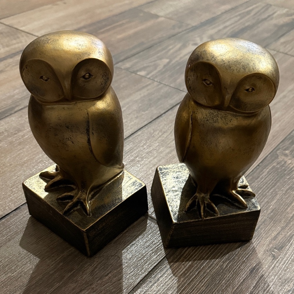 Anthropologie Gold Owl Bookends